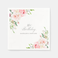 30th Birthday Party Pink Floral Custom Cocktail