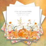 30th Birthday Party Pumpkin Wildflower Custom Napkin<br><div class="desc">Fall pumpkins are nestled in delicate golden yellow and orange wildflowers to create an elegant aesthetic. All of the text is editable so you can easily craft your own special mood.</div>