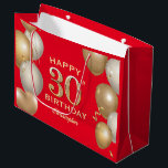 30th Birthday Party Red and Gold Balloons Large Gift Bag<br><div class="desc">30th Birthday Party Red and Gold Balloons and Confetti Gift Bag. For further customization,  please click the "Customize it" button and use our design tool to modify this template.</div>