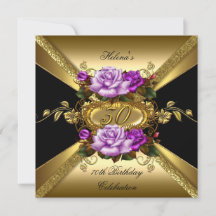 30th Birthday Party Roses Purple Gold Black