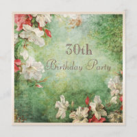 30th Birthday Party Shabby Chic Hibiscus Flowers