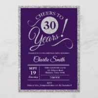 30th Birthday Party - Silver Purple