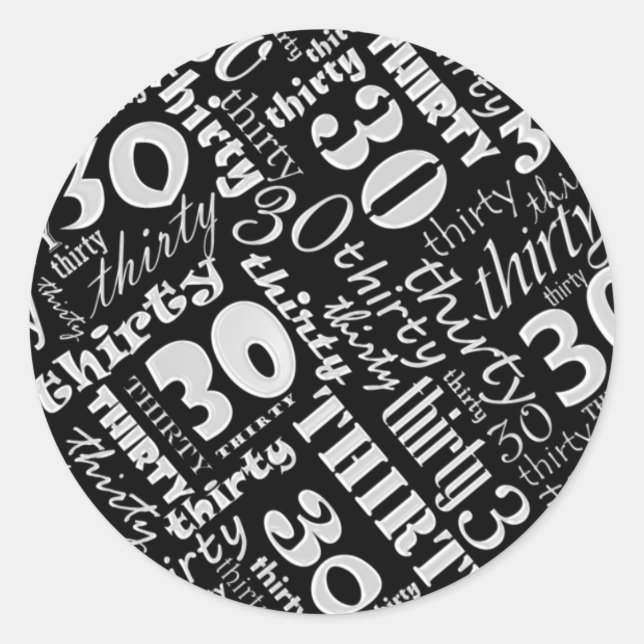 30th Birthday Party Sticker (Front)