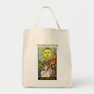 30th Birthday Party   Sun Tarot Card Name & Photo Tote Bag
