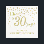 30th Birthday Party White and Gold Diamond Napkin<br><div class="desc">30th Birthday Party Invitation with White and Gold Glitter Diamond Background. Gold Confetti. Adult Birthday. Man or Woman Birthday. For further customization,  please click the "Customize it" button and use our design tool to modify this template.</div>