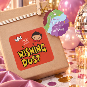 30th Birthday Party Wishing Dust Square Sticker