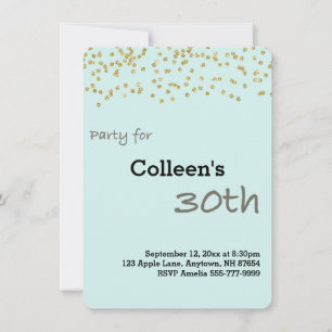 30th Birthday Personalized Gold Glitter Invitation