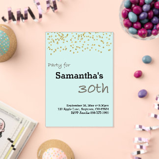 30th Birthday Personalized in Pastel Colours Acrylic Invitations