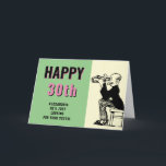 30th Birthday Personalized Retro Funny Cartoon Card<br><div class="desc">A wonderful funny vintage personalized cartoon birthday card with a very cheeky "Looking For Your Youth" message. Add the age and name using the template provided. Create your own special custom celebration card. The retro feel of the colours mixed with the vintage cartoon characters create a unique design especially for...</div>