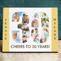 30th Birthday Photo Collage Number 30 Neutral