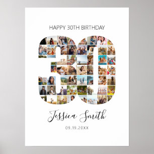 30th Birthday Photo Collage Poster