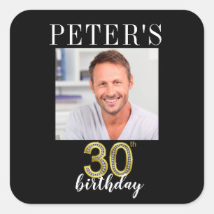 30th Birthday Picture Favour Labels