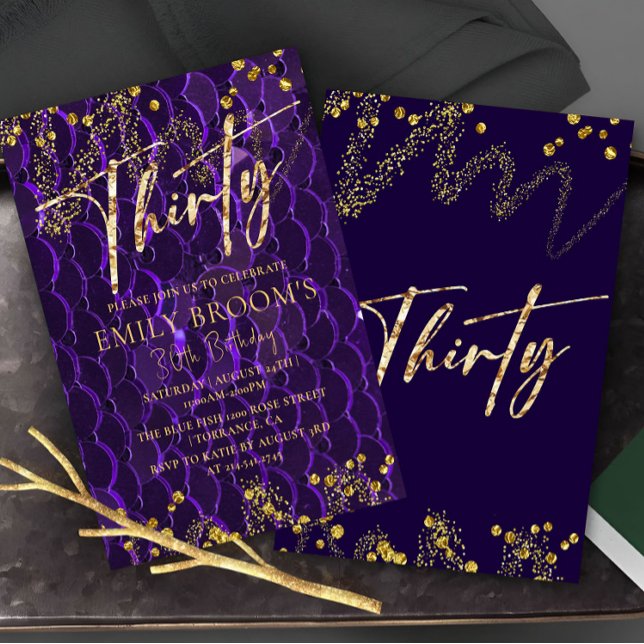 30th Birthday Purple For her Invitation (Creator Uploaded)