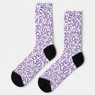 30th Birthday Purple Random Number Pattern Socks