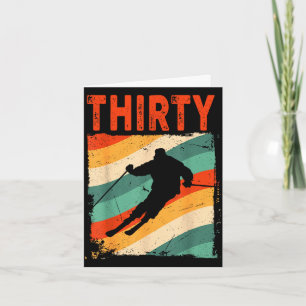 30th birthday retro ski skiing 30 year old men card