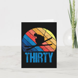 30th birthday retro ski skiing 30 year old men card