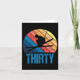 30th Birthday Retro Ski Skiing 30 Year Old Men Wom Card