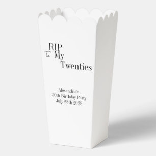 30th Birthday RIP 20s Black and White Party Favor Box