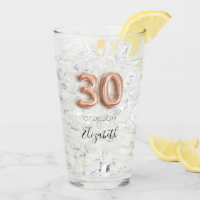 30th birthday rose gold confetti name