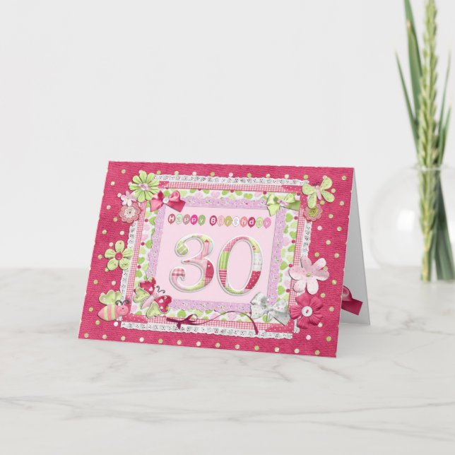 30th birthday scrapbooking style card (Front)