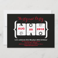 30th Birthday Slot Machine Dice and Poker Chips