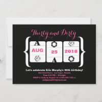 30th Birthday Slot Machine Dice and Poker Chips