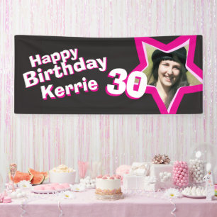 30th birthday star custom photo banner