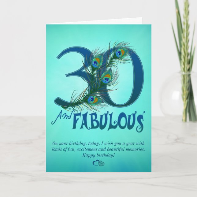 30th Birthday template Cards (Front)