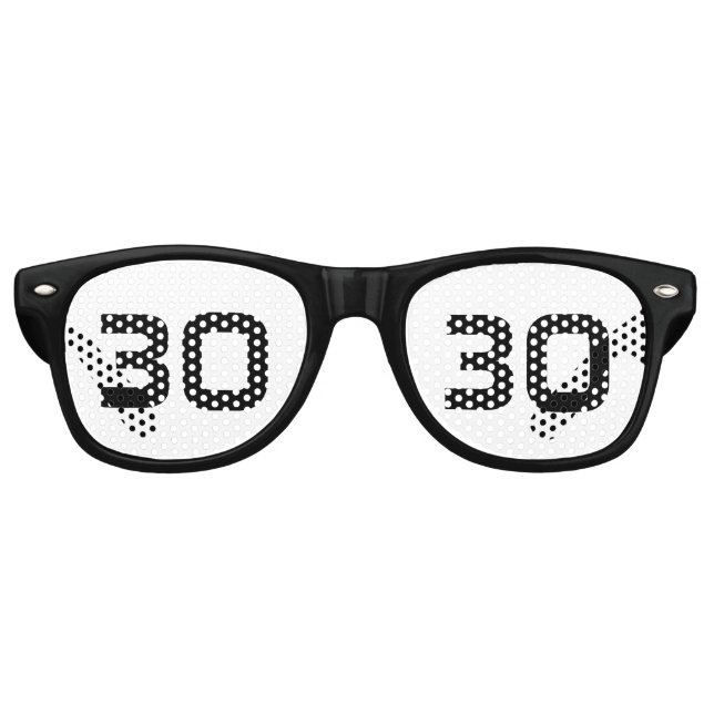 30th Birthday Template Retro Sunglasses (Front)