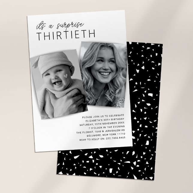 30th Birthday Then & Now Photo Invitation (Creator Uploaded)