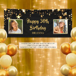 30th Birthday Then & Now Photos Black Gold Stars Banner<br><div class="desc">Honour and celebrate the 30-year-old and welcome party guests with this black and gold star themed banner sign featuring THEN and NOW photos of the birthday man or woman. The title is editable to be changed for ANY age birthday. PHOTO TIP: For fastest/best results, choose a photo with the subject...</div>