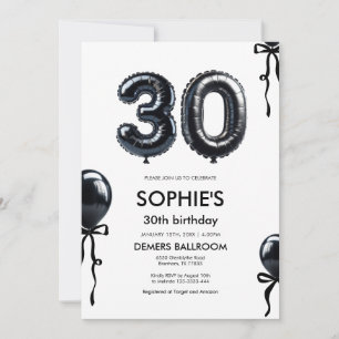 30th Birthday Thirty Birthday Invitation