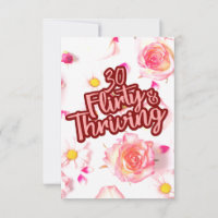 30th Birthday Thirty Flirty and Thriving Fun Pink