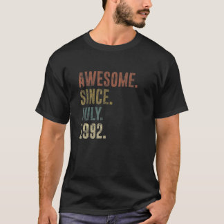 30th Birthday Vintage Awesome Since July 1992 T-Shirt