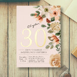 30th Birthday Vintage Floral Peach Chapter 30<br><div class="desc">Celebrate a milestone with a festive birthday party! Invite your family and friends to join you in this special occasion with our stunning floral 30th birthday invitation. Embellished with a gold foil “30”, this classic design will make your birthday extra special. Celebrate this milestone with loved ones and make some...</div>