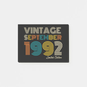 30th Birthday Vintage September 1992 Limited Edtn. Post-it Notes
