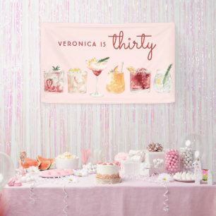 30th Birthday Watercolor Cocktail Party Banner