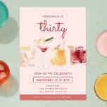 30th Birthday Watercolor Cocktails Invitation<br><div class="desc">Celebrate in style with this chic 30th birthday invitation from Zazzle, featuring elegant watercolor illustrations of colourful cocktails. Perfect for a milestone celebration, this modern design sets the tone for a fun and festive party. Customize with your event details to create a unique invitation that’s as vibrant as the night...</div>
