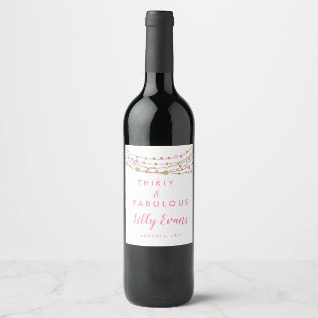 30th birthday wine bottle label custom (Front)