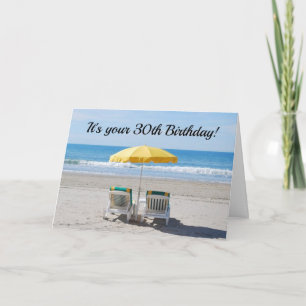 **30th BIRTHDAY WISHES ARE LIKE DAY AT BEACH Card