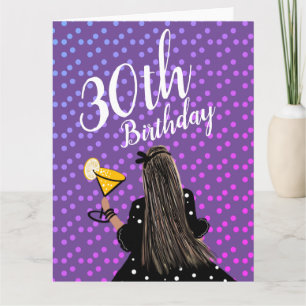 30th Birthday Woman Cocktail Fashion Beauty  Card