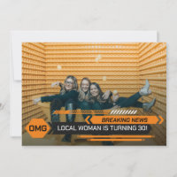 30th Birthday Woman's Breaking TV News Party