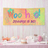 30th Birthday WooHoo Name Personalized Banner