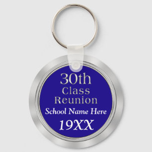 30th Class Reunion Gifts with Your TEXT and COLORS Keychain