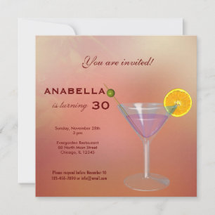 30th Cocktail Birthday Invitation