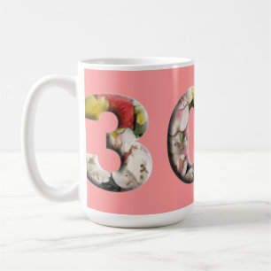 30th Floral Milestone Personalized Mug 