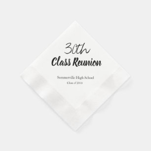 30th High School Reunion Paper Party Napkins