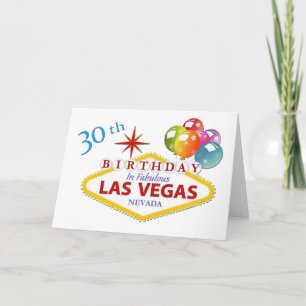 30th Las Vegas Birthday Card Standard (5" x 7")