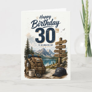 30th Man Outdoors Birthday Card