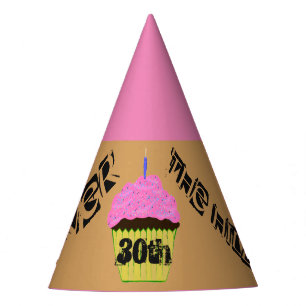 30th Over the Hill Pink Cupcake Balloons Hats